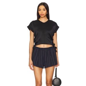 NWOT Allsaints Mira Satin Tee in Black Medium RETAIL $135